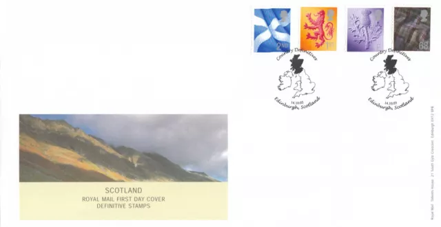 (120193) 65p E 1st 2nd GB Scotland RM FDC Country Definitives Edinburgh 2003