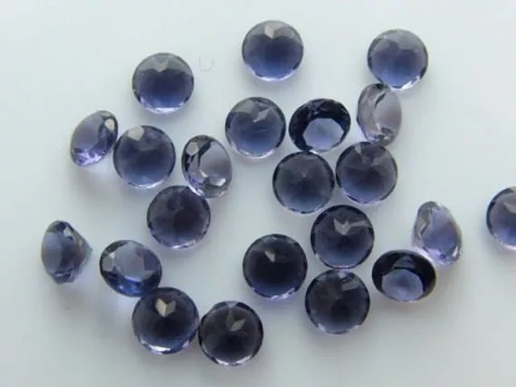 Natural Iolite Round Faceted Cut 3mm To 6mm Wholesale loose Gemstone