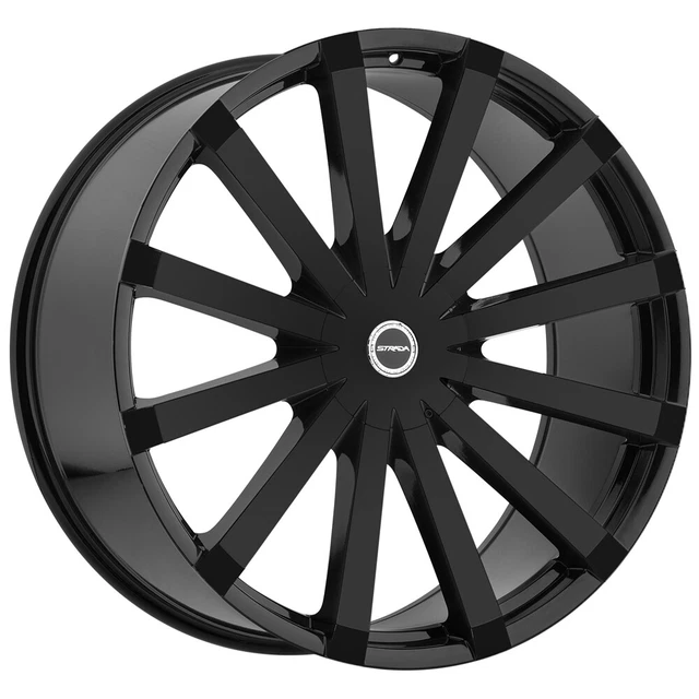 4-Strada S50 Gabbia 24x10 5x115/5x120 +15mm Gloss Black Wheels Rims 24" Inch