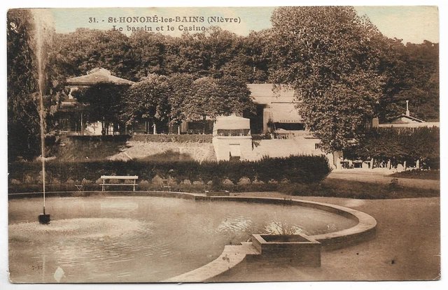 CPA " St Honoré les Bains - Le bassin et le Casino