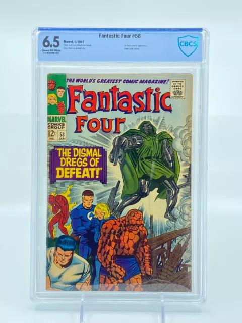 Fantastic Four (1961) #58 CBCS 6.5 Cream Off-White Pages Doctor Doom Cover CGC