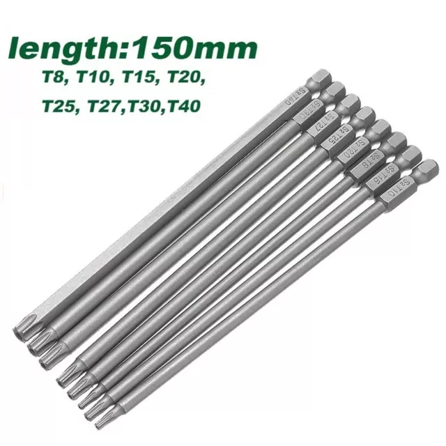 1x Magn��tique Torx Embout Tournevis 150mm Long T8, T10, T15, T20, T25, T27, T30