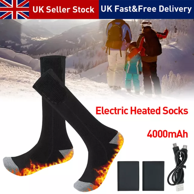Electric Heated Socks Foot Winter Warmer Rechargeable Battery Power Women & Men