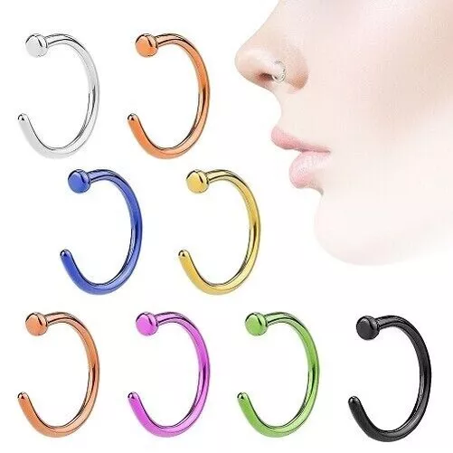 Piercing de Nariz Pendiente Falso Nose Hoop Joya Klemm Piercing Herradura Anillo