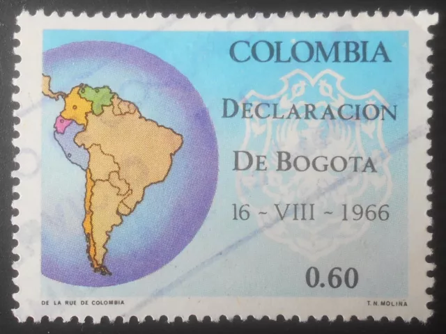 Colombia - Colombie - 1967 60 ¢ Declaration of Bogotá on 16-08-1966 used (113) -