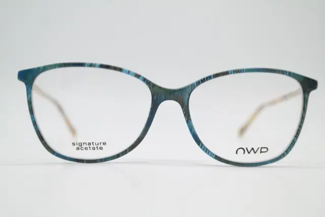 Brille OWP 2198 Blau Silber Braun Oval Brillengestell eyeglasses Neu