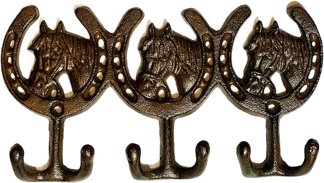 Urbalabs Western Cast Iron Rustic Country Wall Hooks Coat or Key Hook Farmhouse