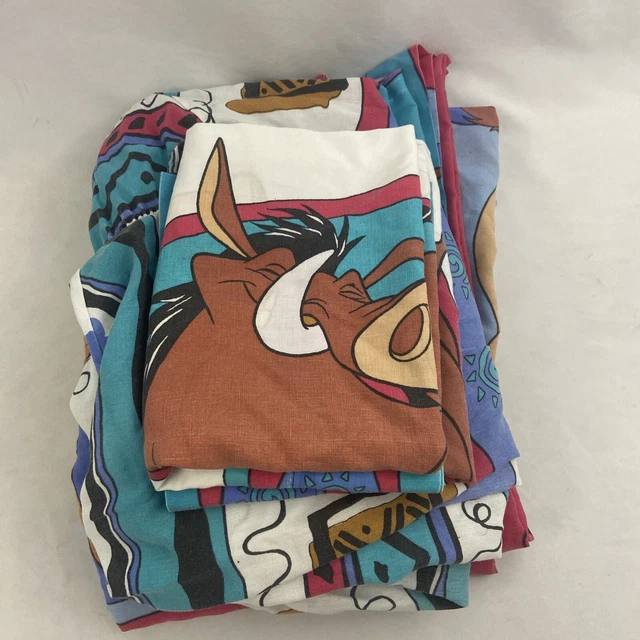 VTG DISNEY LION King Simba 4pc Twin Flat Fitted Bed Sheets Pillow Cases