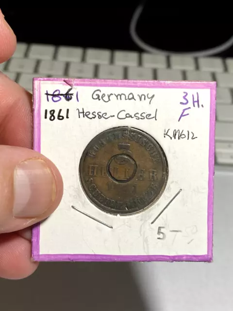 1861 Germany (Hesse Casel) 3 Heller