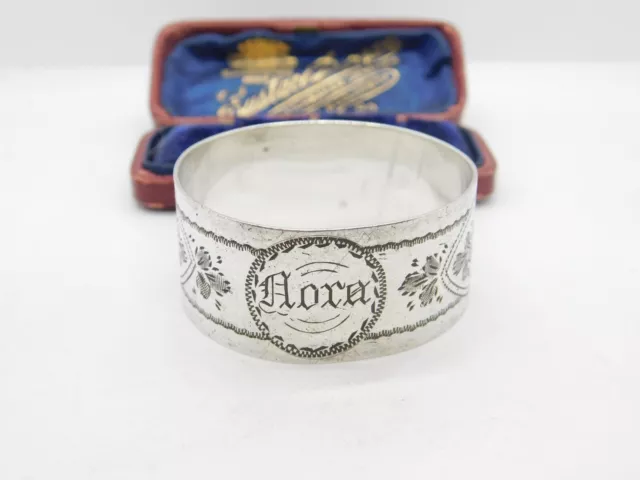 Sterling Silver 'Nora' Floral Pattern Napkin Ring 1919 London Antique Art Deco