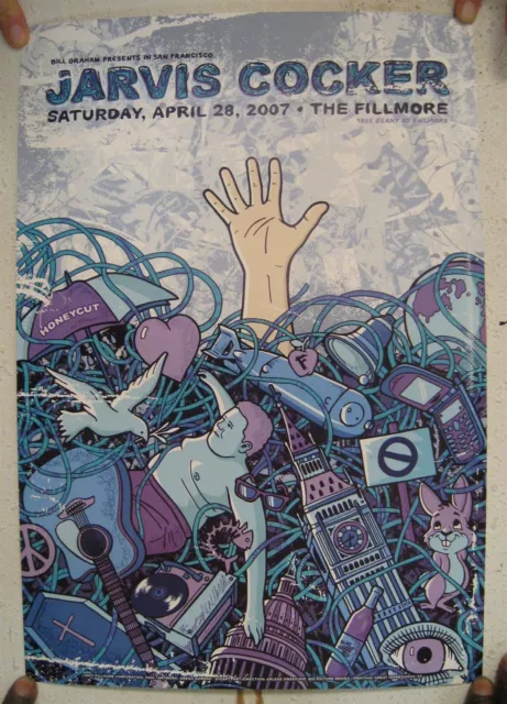 Jarvis Cocker Affiche Honeycut San Francisco Fillmore Avril 28 2007 Mint 13x19