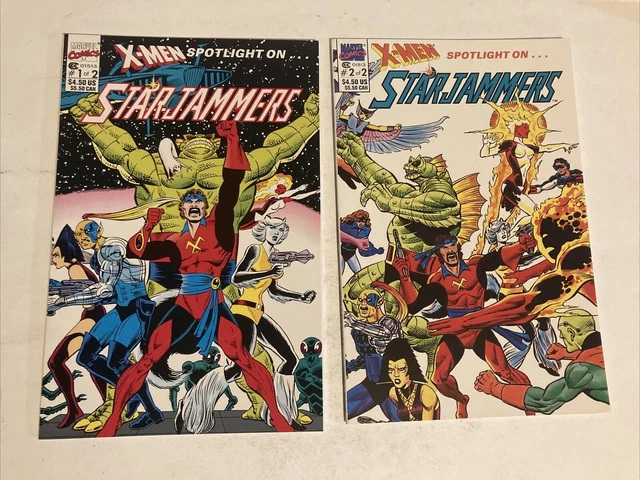 X-MEN SPOTLIGHT ON STARJAMMERS # 1 & # 2 Marvel Comic Books G/VG 1990 Copper Age