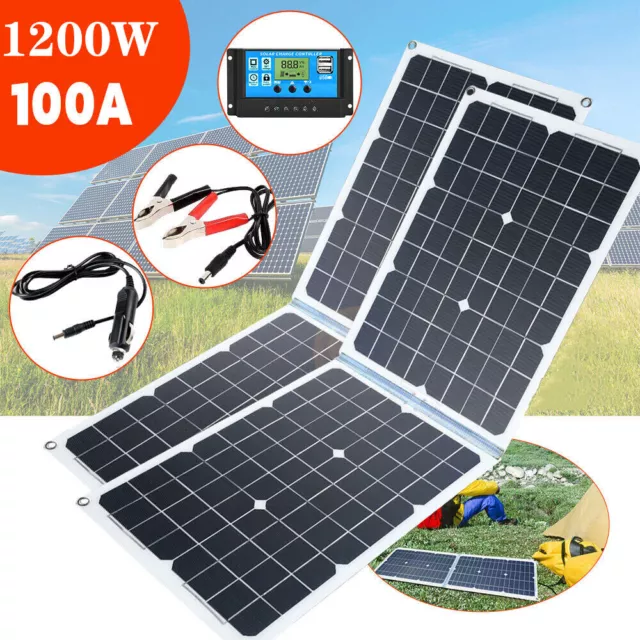 Solar Panel 1200W kit battery Charger Controller Caravan Van Boat Flexible RV