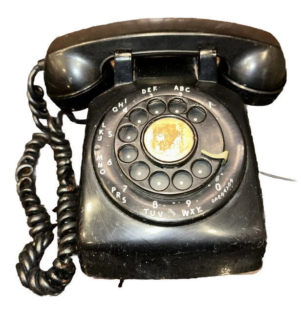 Vintage 1961 Black  Western Electric Bell System  Rotary Telephone