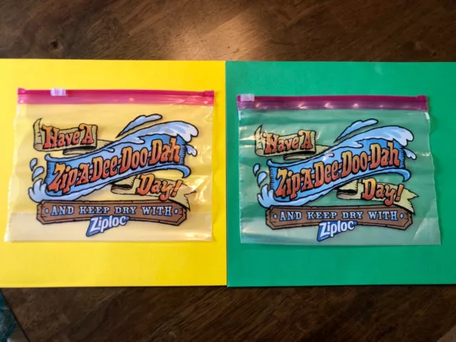 Lot of 2 Disney Splash Mountain Ziploc Bags Have A Zip-A-Dee-Doo-Dah-Day!