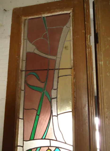 Large Pair of Vintage French Stained Glass Doors (1863)NS 4