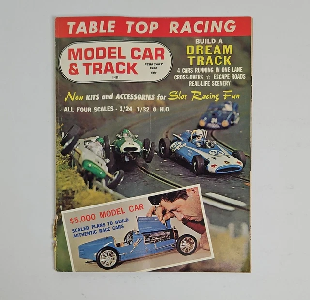 MODEL CAR AND Track Magazine February 1964 Vintage Slot Car 6.99