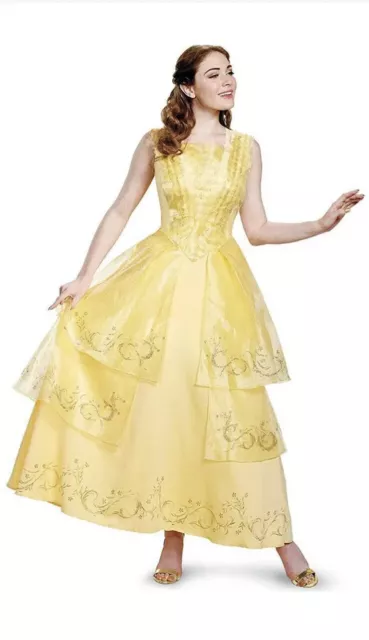 Belle Ball Gown Prestige Disney Beauty Beast Fancy Dress Halloween Adult Costume