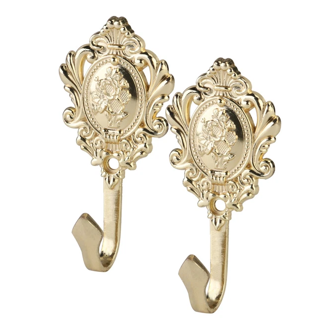 2pcs Retro Metal Curtain Hooks Curtain Tieback Drapery Holdback Hooks