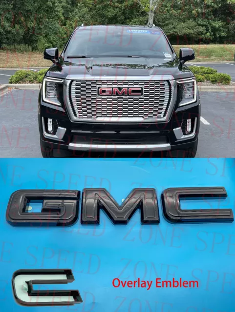 2021-2023 GMC YUKON YUKON XL Front Grill Gloss Black OVERLAY Emblem