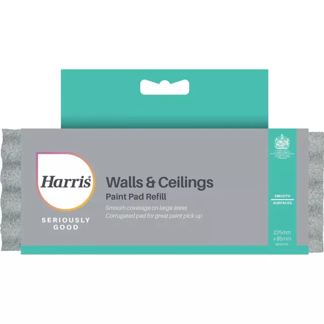2 X Harris Seriously Good Wall & Ceiling Emulsion Paint Pad Refill 225mm x 85mm