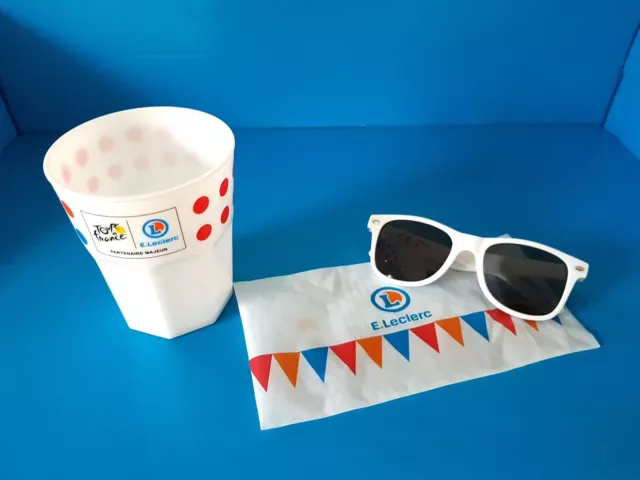 TOUR DE FRANCE LECLERC 2023 - gobelet + lunettes de soleil - NEUF.