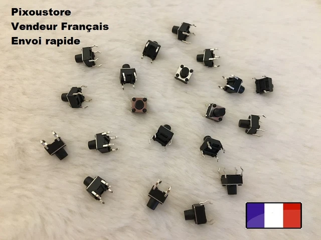 Lot De 10 Boutons Poussoirs Miniatures 6x6x9.54mm - Neufs - Pour Électronique