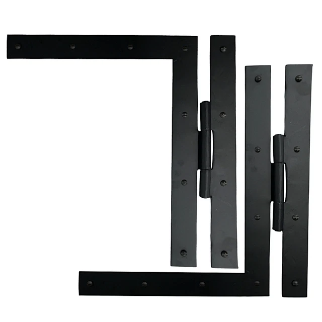 Wrought Iron HL Hinge PAIR Coating Vintage Style Door Hardware 12 Inch