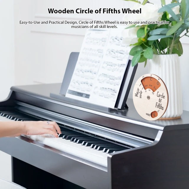 Focket HOUTEN MELODY TOOL, Circle of Fifths Wheel for Music Learning