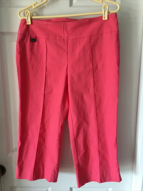 Lisette L Montreal Capri Pant Sz 12 Coral Cropped Slimming #777 Pull On Stretch