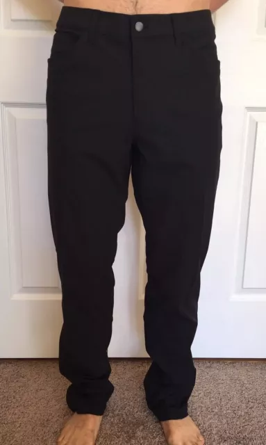 Lululemon ABC Pant Mens Size 38 Black Classic Warpstreme Chino LM5ADFS
