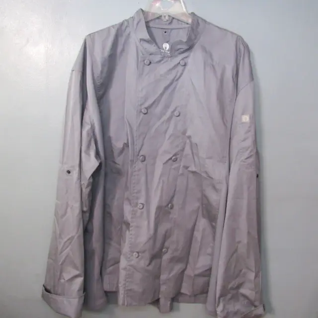 Chef Works Professional Chef Coat Jacket Mens 3XL Gray Double Breast French Cuff