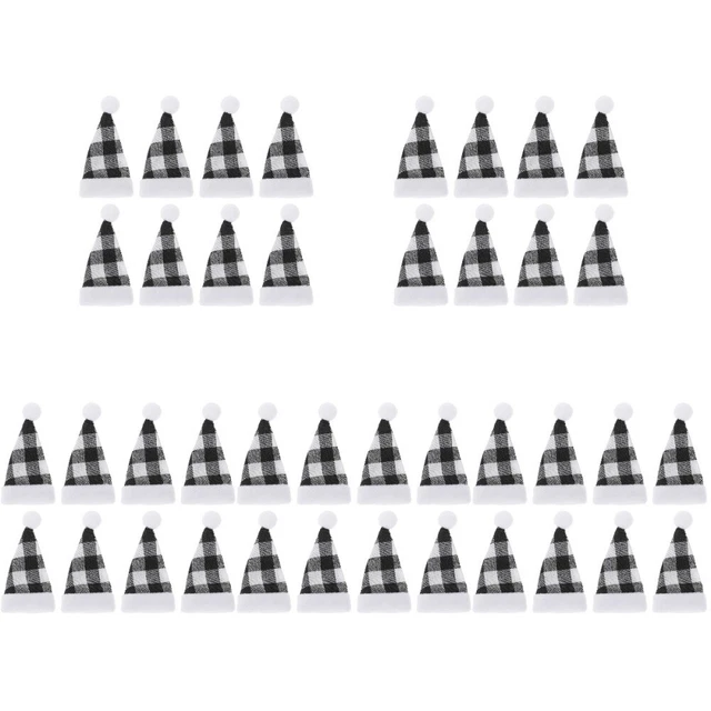 40 PIEZAS Mini Santa Claus Sombreros Navidad Botellas de vino Sombrero Fiesta