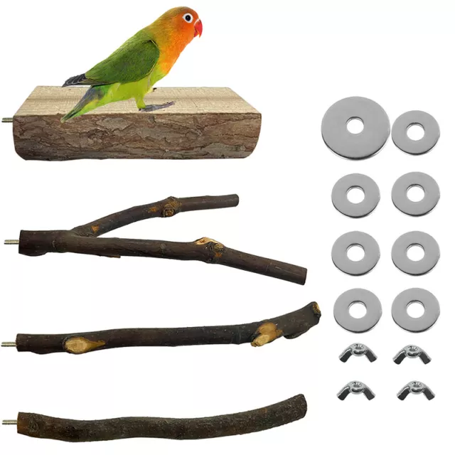 ❀ Haustier Papagei Raw Holz Gabel Ständer Rack Spielzeug Zweig Hebel Für Vogel
