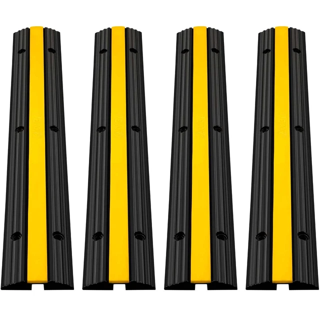4Pack of 1Channel Driveway Rubber Speed Bumps Heavy Duty 22046 LBS Load Capacity