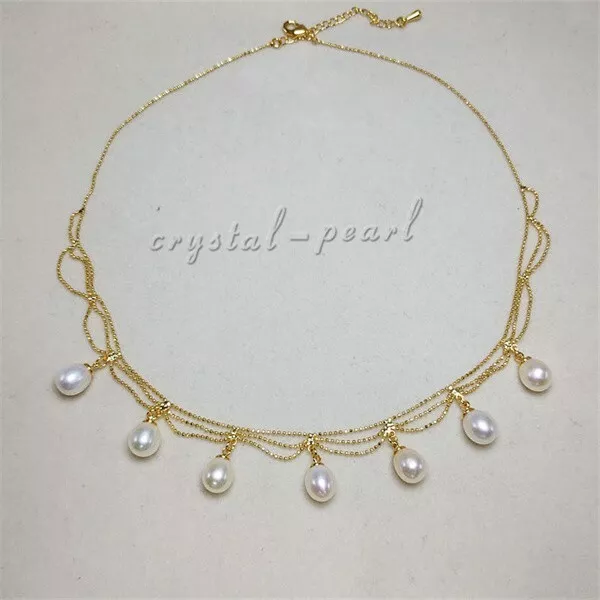 18 Inch  Natural South Sea Genuine White Pearl Necklace 14K Gold P