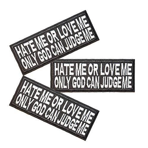 U-Sky Sew or Iron on Patches for Clothing Pack of 3pcs Letter Patches Hate me...
