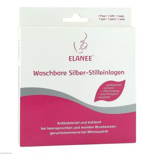 ELANEE Stilleinlagen Silber waschbar 2 St