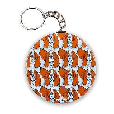 Basset Hound Dog Keychain Psychedelic Pattern Art Key Ring Gifts and Accessories