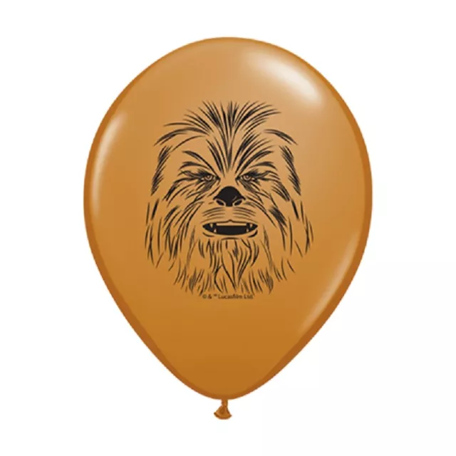 Star Wars Chewbacca Face Mocha Brown 12,5cm 5" Latex 50 Stk Luftballons Qualatex