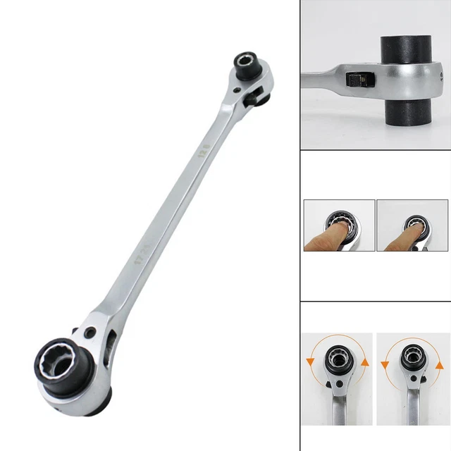 1/4" Drive 8 in1 Double Head Ratchet Wrench Universal Fast Hand Tools