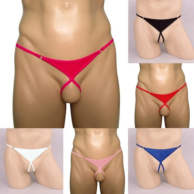 BIANCHERIA INTIMA SEXY Uomo Perizoma Stringhe Jockstraps Bikini Slip Costume Da Bagno Borsa Pene - Foto 2