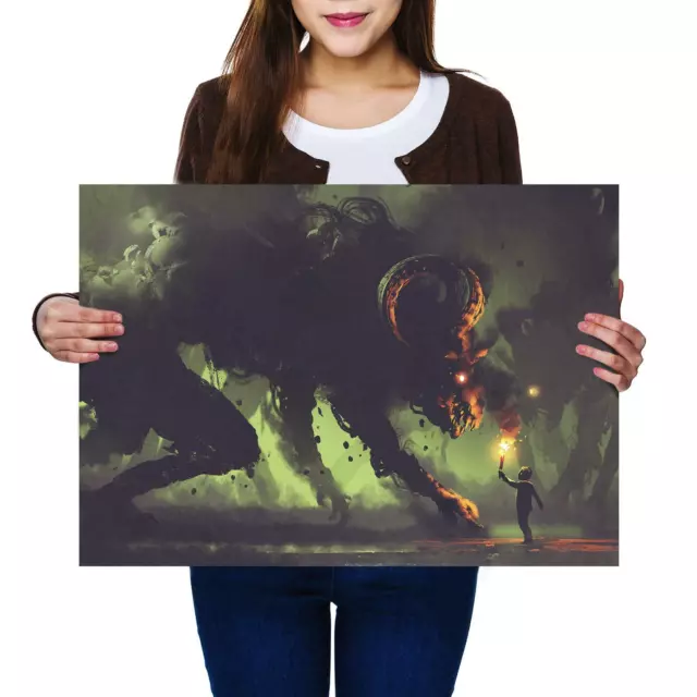 A2 | Spooky Creepy Demon Horror Devil Size A2 Poster Print Photo Art Gift #14036