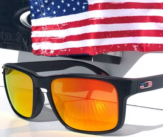 OAKLEY Holbrook Sunglasses Matte Black/Prizm SI USA FLAG RARE NEW  OO9102-T755
