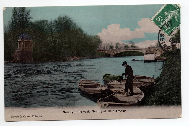 NEUILY  Hauts de seine CPA 92 lepont de neuilly et l'ile d'amour CPA Couleur