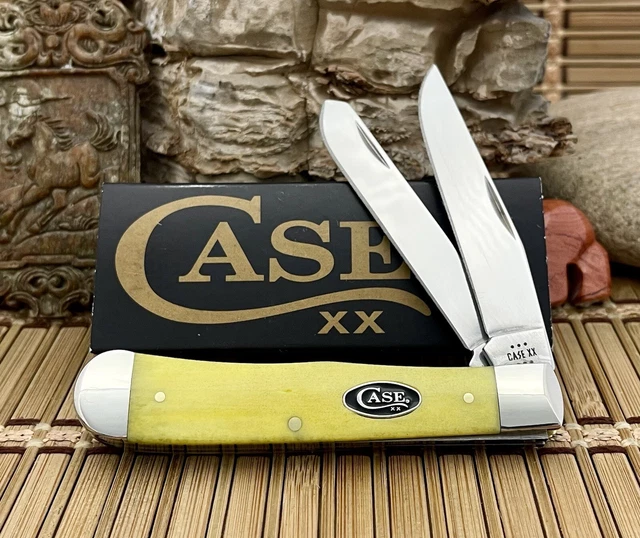 CASE XX USA 2024 Smooth Yellow Bone Black Oval 20030 Trapper Pocket