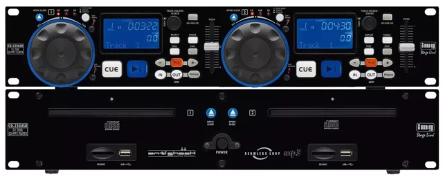 IMG Stageline CD-230USB - DJ-Dual-CD- und MP3-Spieler mit USB2.0, SD/MMC-Card