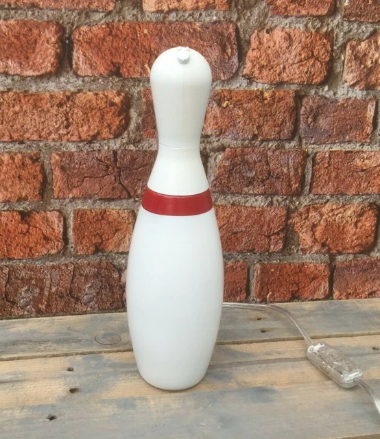 BOWLING PIN GLASLAMPE Vintage 1960er Jim Beam's Pin Flaschenlampe