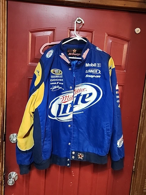 NASCAR JH DESIGN Blue Miller Lite Racing Jacket Kurt Busch