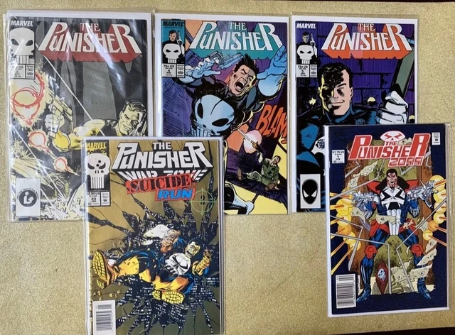 The Punisher Comic Lot 2099 #1 2 4 5 23  Marvel 1987 1st Microchip App